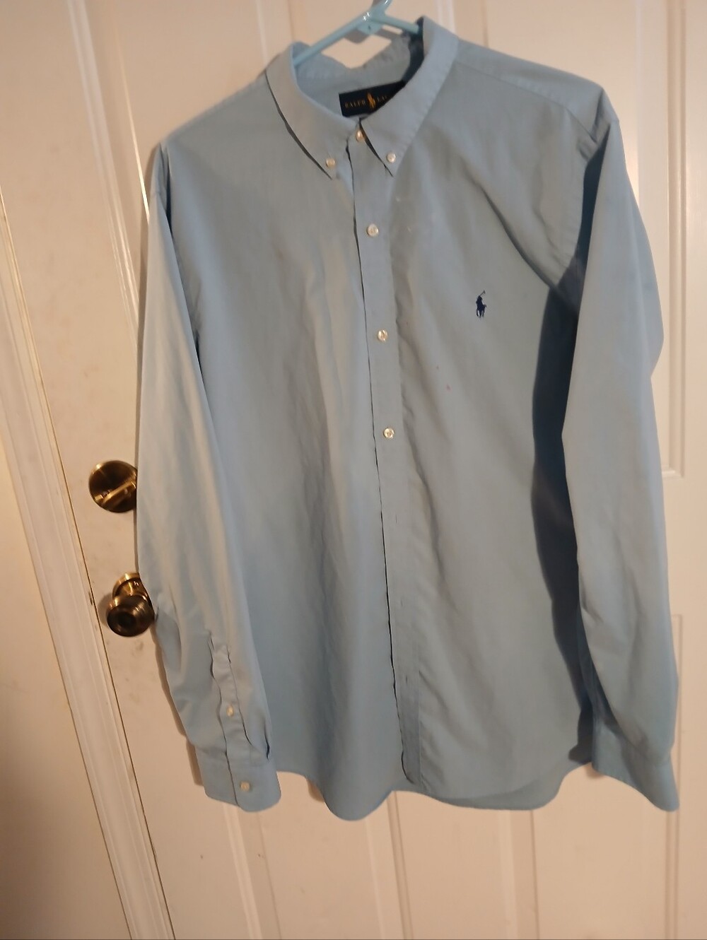 Ralph Lauren Light Blue Wrinkle Free Button-Down Oxford Style Shirt